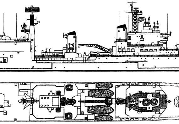 Крейсер HMS Tiger C20 1969 [Helicopter Cruiser] - чертежи, габариты, рисунки